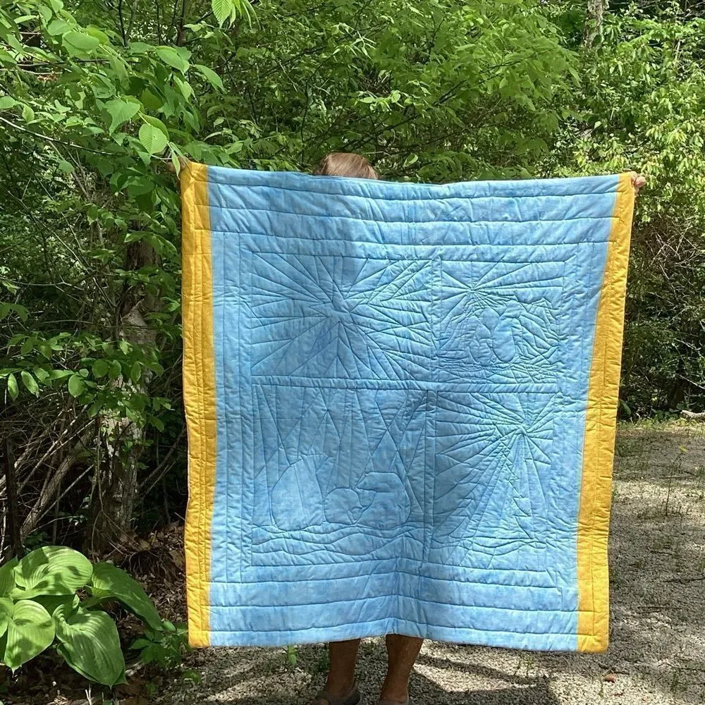 NWT. Hand Crafted Make the Season Bright Lap Quilt